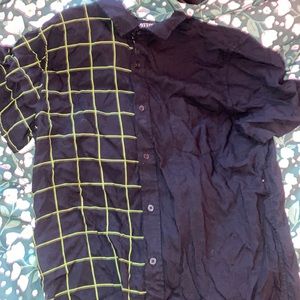 black and green button up